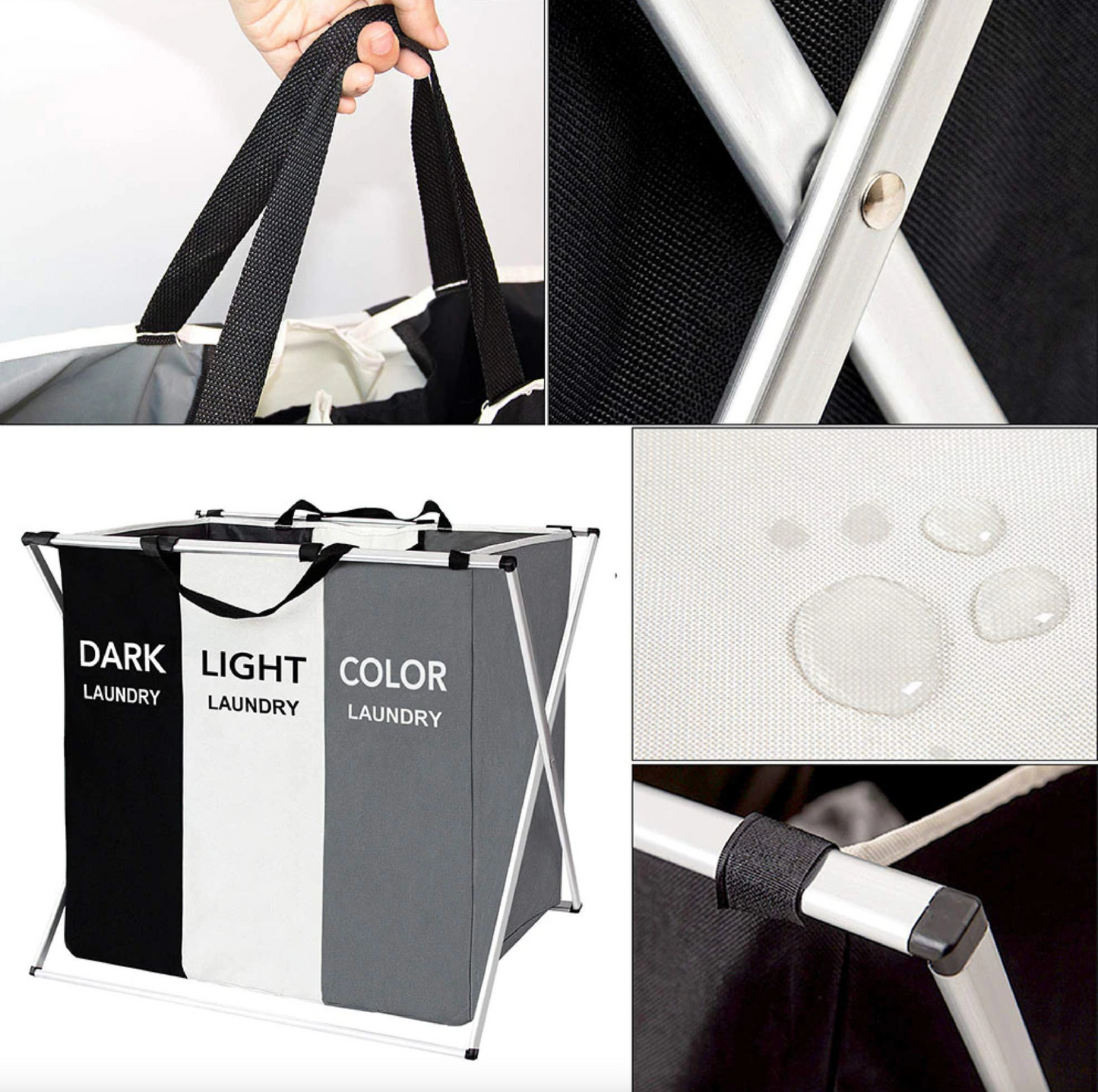 Organizador Triple Plegable de Ropa Sucia