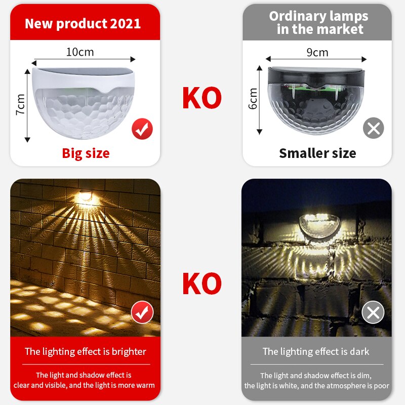 Aplique solar para pared oval