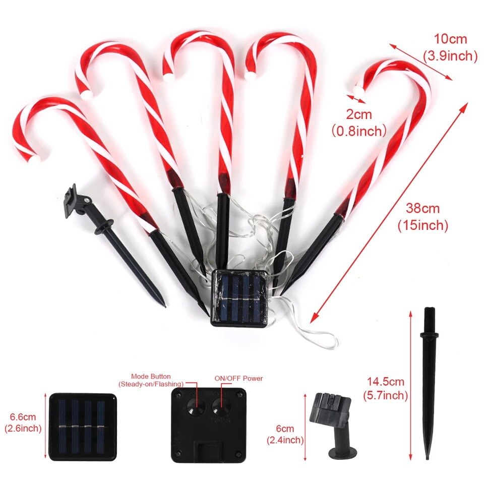 Bastones Solares Navideños